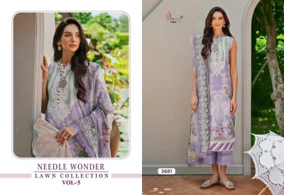 Needle wonder lawn collection vol 5 by shree fab unstitched dress material catalogue dress material catalogs