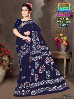 Nemi by reyon wax batik heavy reyon cotton printed saree catalogue at low rate sarees catalogs