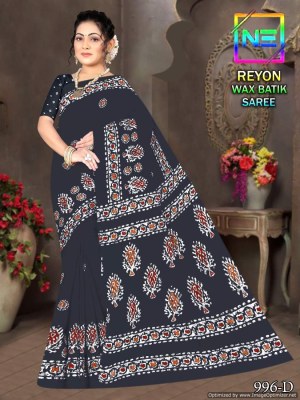 Nemi by reyon wax batik heavy reyon cotton printed saree catalogue at low rate sarees catalogs