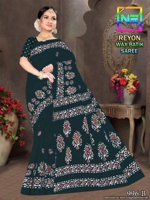 Nemi by reyon wax batik heavy reyon cotton printed saree catalogue at low rate sarees catalogs