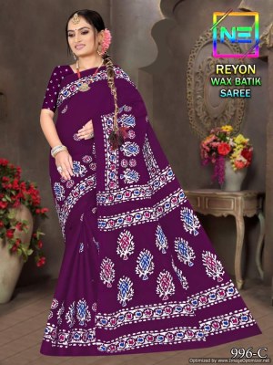 Nemi by reyon wax batik heavy reyon cotton printed saree catalogue at low rate sarees catalogs