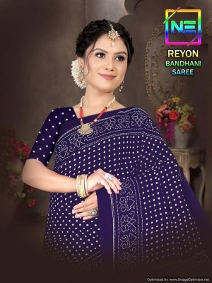 Nemi luanch heavy reyon cotton printed bandhani saree catalogue at affordable rate  sarees catalogs