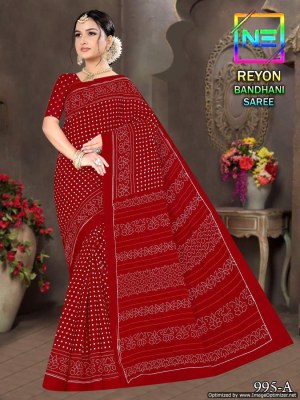 Nemi luanch heavy reyon cotton printed bandhani saree catalogue at affordable rate  sarees catalogs