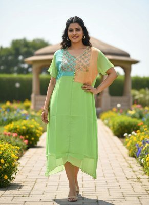 New Look Vol 2 Fancy Georgette Kurti with Handwork Product Wholesale kurtis catalogs