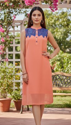 New Look Vol 3 Fancy Georgette Handwork Kurti Top Elegant Party Wear Wholesale kurtis catalogs