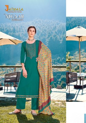 Nigaar 31 by Jaimala pure reyon slub embroidered unstitched dress material catalogue salwar kameez catalogs