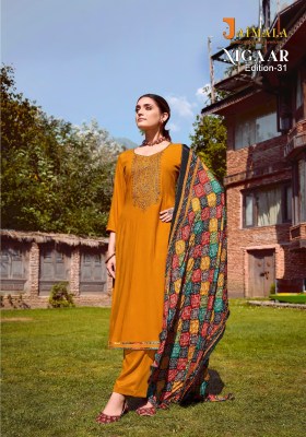 Nigaar 31 by Jaimala pure reyon slub embroidered unstitched dress material catalogue salwar kameez catalogs