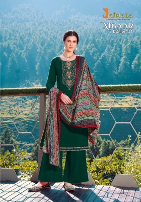 Nigaar 31 by Jaimala pure reyon slub embroidered unstitched dress material catalogue salwar kameez catalogs