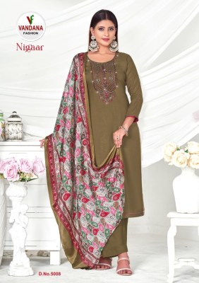 Nigaar by Vandana fashion pure reyon embroidered unstitched dress material catalogue  salwar kameez catalogs