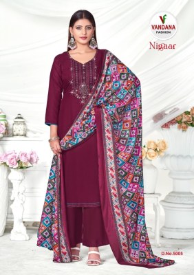 Nigaar by Vandana fashion pure reyon embroidered unstitched dress material catalogue  salwar kameez catalogs