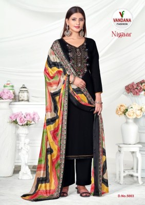 Nigaar by Vandana fashion pure reyon embroidered unstitched dress material catalogue  salwar kameez catalogs