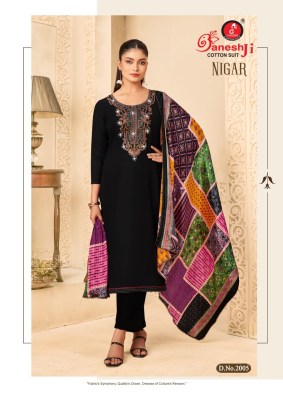 Nigar vol 2 by Ganeshji Pure Reyon Slub With Embroidery work unstitched suit with low budget price salwar kameez catalogs