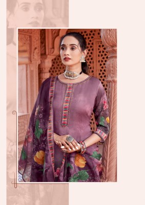 Nihar by Mittoo Satin printed thread Work kurti pant and dupatta catalogue at low rate readymade suit catalogs