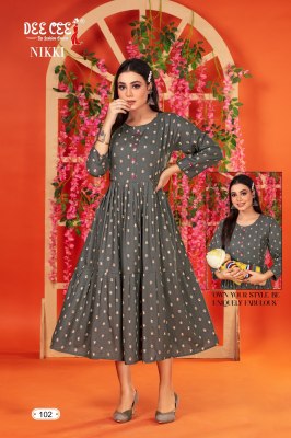 Nikki by deecee two layered long feeding kurti catalogue at amaviexpo Dee cee