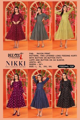 Nikki by deecee two layered long feeding kurti catalogue at amaviexpo kurtis catalogs