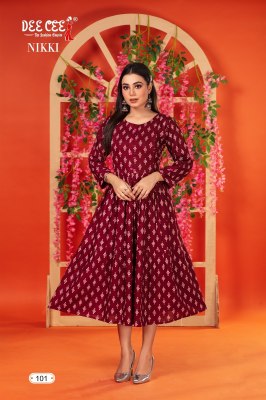 Nikki by deecee two layered long feeding kurti catalogue at amaviexpo kurtis catalogs