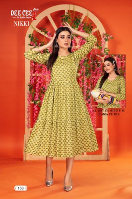 Nikki by deecee two layered long feeding kurti catalogue at amaviexpo kurtis catalogs