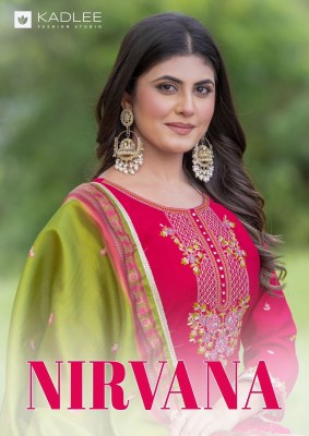 Nirvana by Kadlee Handwork fancy kurti pant and dupatta collection wholesale catalogs