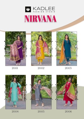 Nirvana by Kadlee Handwork fancy kurti pant and dupatta collection readymade suit catalogs