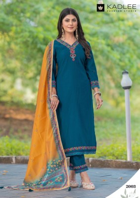 Nirvana by Kadlee Handwork fancy kurti pant and dupatta collection readymade suit catalogs