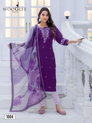 Nirvee by Wooglee Designer Hand Embroidered Fancy ready made suit catalogue with low rate dress material catalogs