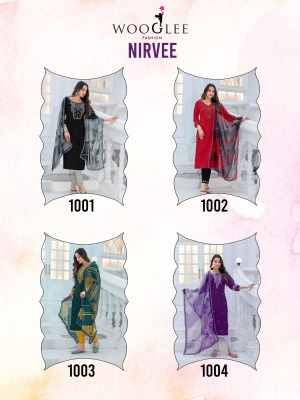 Nirvee by Wooglee Designer Hand Embroidered Fancy ready made suit catalogue with low rate dress material catalogs