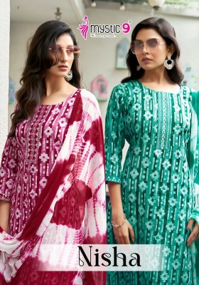 Nisha vol 1 by Mystic 9 Premium Quality cotton top bottom and dupatta collection  Mystic 9