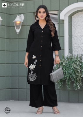 Niva by Kadlee Printed handwork reyon co ord set catalogue at affordable rate kurtis catalogs