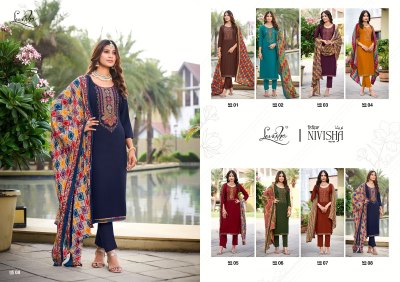 Nivisha vol 9 by Levisha reyon embroidered unstitched suit catalogue at affordable rate salwar kameez catalogs