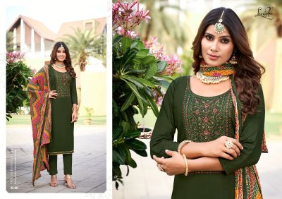 Nivisha vol 9 by Levisha reyon embroidered unstitched suit catalogue at affordable rate salwar kameez catalogs