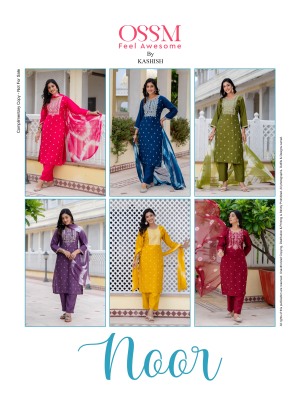 Noor by Ossm Exclusive printed kurti pant and dupatta catalogue readymade suit catalogs