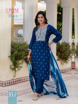 Noor by Ossm Exclusive printed kurti pant and dupatta catalogue readymade suit catalogs