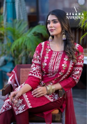 Nurham nx by Afsana designer organza readymade Pakistani suit catalogue at low rate readymade suit catalogs