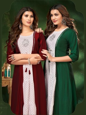 Nushrat by Aanchi kurtis Liva reyon printed kurti catalogue at affordaable rate kurtis catalogs