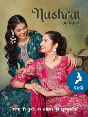 Nushrat by Kaya 3 piece Concept top bottom and dupatta catalogue at affordable rate Kaya kurti