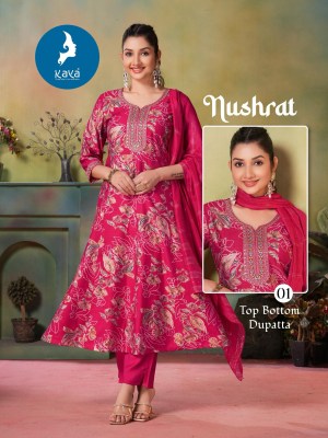 Nushrat by Kaya 3 piece Concept top bottom and dupatta catalogue at affordable rate readymade suit catalogs