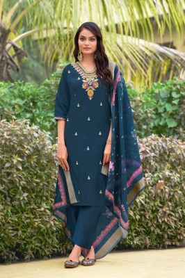 Nusrat by Ossm pure viscorse roman silk embroidered readymade suit catalogue readymade suit catalogs