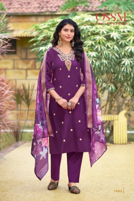 Nusrat by Ossm pure viscorse roman silk embroidered readymade suit catalogue readymade suit catalogs