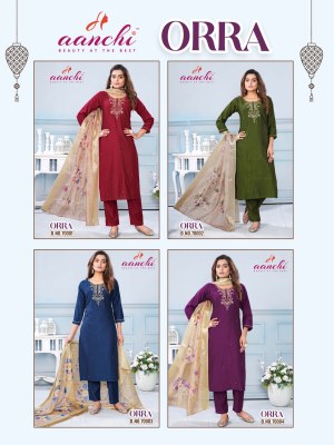 ORRA by Aanchi kurti handwork kurti with pant and dupatta catalogue at affordable ra readymade suit catalogs