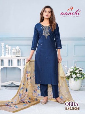 ORRA by Aanchi kurti handwork kurti with pant and dupatta catalogue at affordable ra readymade suit catalogs