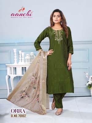 ORRA by Aanchi kurti handwork kurti with pant and dupatta catalogue at affordable ra readymade suit catalogs