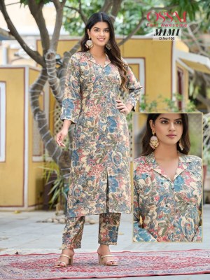 OSSM Mimi present Premium Modal Chanderi Print kurti with chanderi printed pant kurtis catalogs