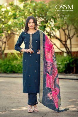 OSSM Mohey Vol 02 Festive Collection Viscos Roman Silk Sleeve Kurti with Heavy Embroidery And Pant Pocket, Jacquard Digital Print Dupatta Wholesale wholesale catalogs