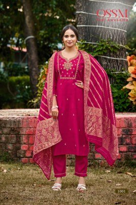 OSSM Monalisa Vol 06 Premium Viscos Roman Silk Suit with Heavy Embroidery And Chanderi Jacquard Dupatta Wholesale kurtis catalogs