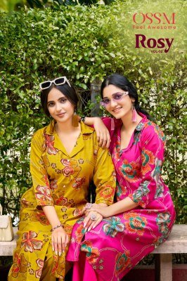 OSSM Rosy Vol 02 A Line Kurti Pant Vatican Discharge Print Top with Viscose Vatican Silk Bottom Wholesale wholesale catalogs