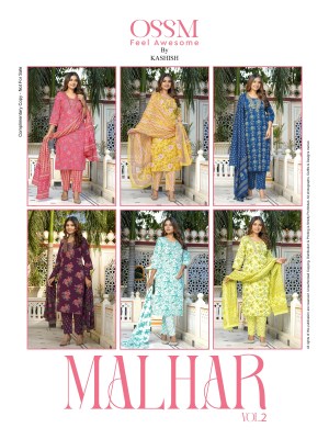 OSSM by Malhar Vol 02 cotton printed fancy kurti pant and dupatta catalogue at low rate readymade suit catalogs