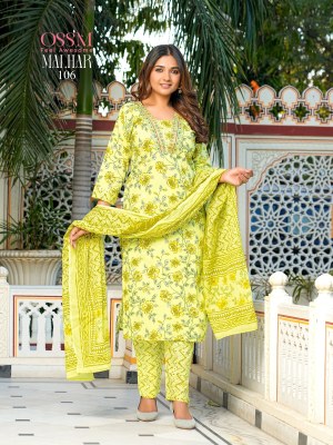 OSSM by Malhar Vol 02 cotton printed fancy kurti pant and dupatta catalogue at low rate readymade suit catalogs