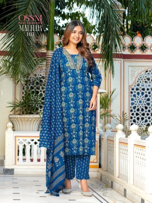 OSSM by Malhar Vol 02 cotton printed fancy kurti pant and dupatta catalogue at low rate readymade suit catalogs