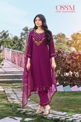 OSSM by Mohey Vol 2 viscose roman silk fancy kurti pant and dupatta catalogue readymade suit catalogs