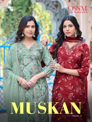 OSSM by Muskan vol 03 premium chanderi modal foil print designer readymade suit catalogue at wholesale price Ossm Kurti catalogue